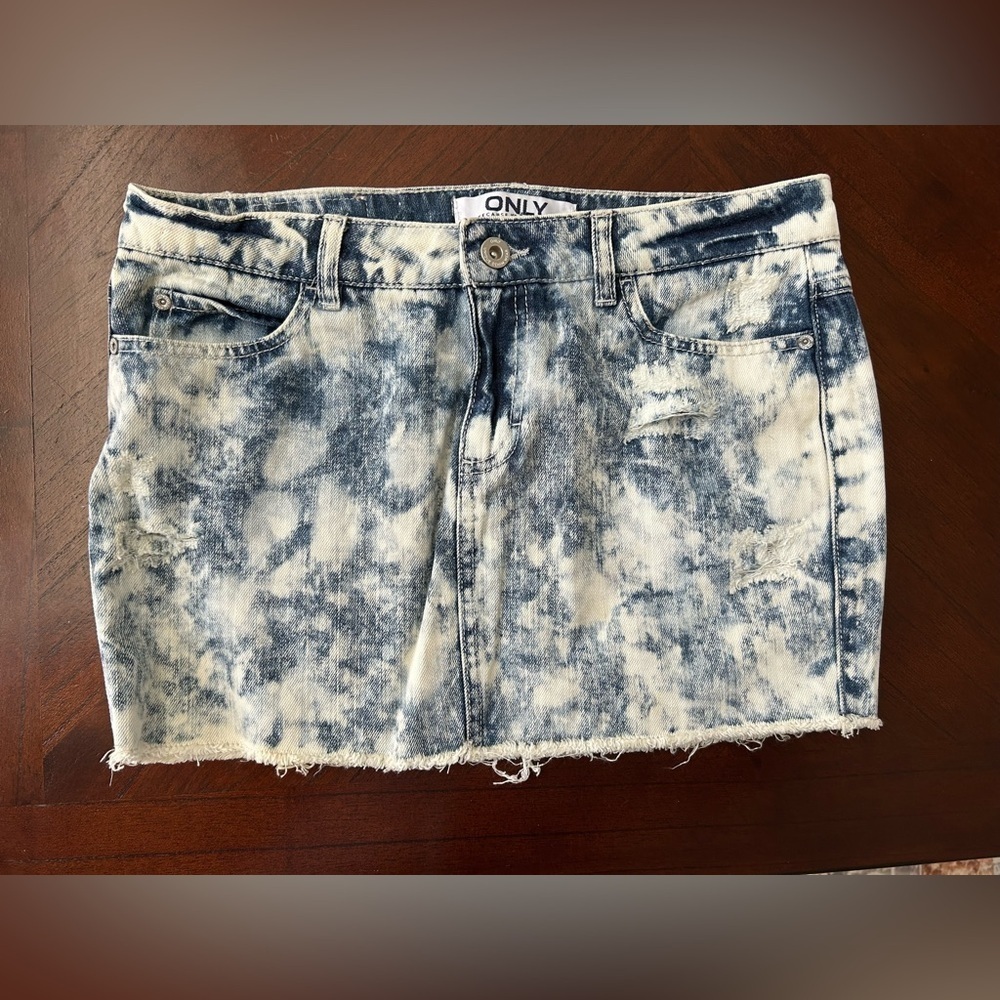 NEW ONLY Blue and White Mini Pencil Skirt Casual